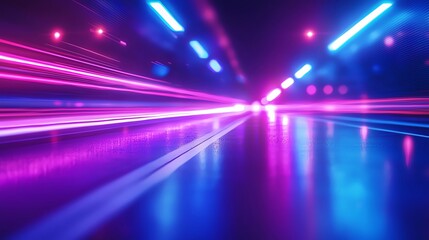 Vibrant neon lights create a dynamic and energetic atmosphere, perfect for modern design and digital backgrounds.