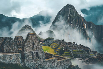Majestic Machu Picchu Ruins in the Clouds