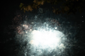 fireworks in the night sky