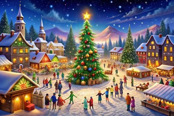 christmas tree in the city