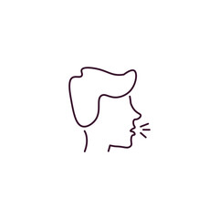 cough outline icon. Linear vector from people concept. Thin line cough icon isolated on white background