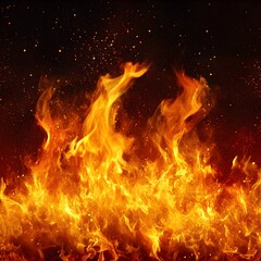 Intense Fiery Flames Ablaze in Dramatic Inferno