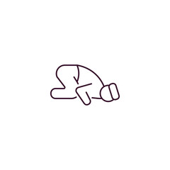 sujud outline icon. Linear vector from people concept. Thin line sujud icon isolated on white background