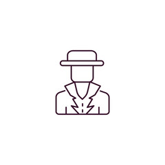 spanish man outline icon. Linear vector from people concept. Thin line spanish man icon isolated on white background