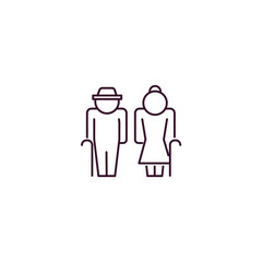 old couple outline icon. Linear vector from people concept. Thin line old couple icon isolated on white background