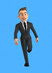 Fun 3D cartoon business man dancing