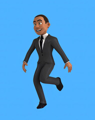 Fun 3D cartoon business man dancing