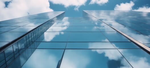 Obraz premium Architectural Abstract: Modern skyscraper with unique glass and