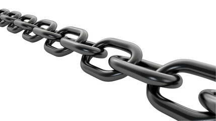 Obraz premium 3D Black Steel Chain with Transparent Background 
