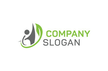 Healthy Natural Human Wellness Logo Design. Human leaf logo design. Healthy Leaf, Natural Leaf, People Wellness Modern Logo, Health care Logo Design