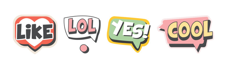 Bubble Talk Phrases Clouds for Online Chat with Different Words Vector Set