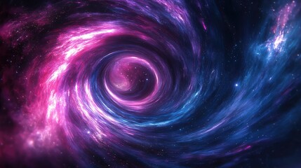 A mesmerizing swirl of vibrant purple and blue cosmic clouds, evoking a sense of infinite depth and wonder in the universe.