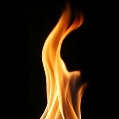 Vibrant Flames Dancing Against Dark Background Depicting Energy and Intensity of Fiery Element