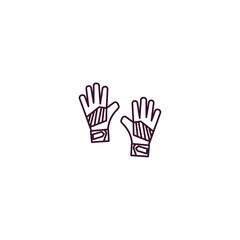 Obraz premium sport gloves outline icon. Linear vector from gym concept. Thin line sport gloves icon isolated on white background
