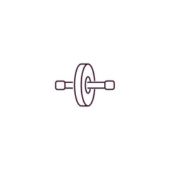 fitness wheel outline icon. Linear vector from gym concept. Thin line fitness wheel icon isolated on white background