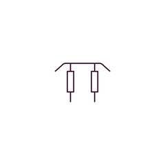 horizontal bar outline icon. Linear vector from gym concept. Thin line horizontal bar icon isolated on white background