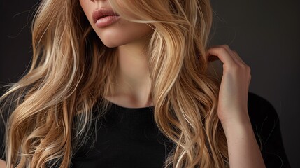Fototapeta premium Studio portrait of a beautiful blonde hair woman.