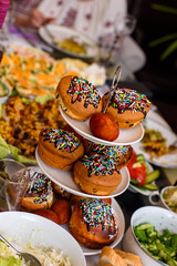 Easter and Easter eggs on a plate