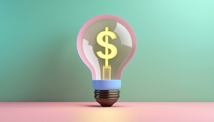 A unique light bulb design featuring a dollar sign, symbolizing innovation and financial ideas in a colorful setting.