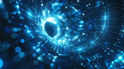 abstract circles and lines futuristic concept. Big Data concept. Digital neural network. Science and innovation of technology.