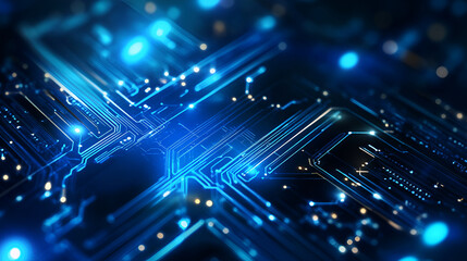 Background of an electrical circuit in the far future,Circuit board, technology background ,Digital technology futuristic banner with circuit lines