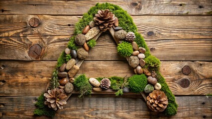 Rustic earthy monogram jn mix nestled among organic elements weathered wood stones mossy forests earthy tones natural effortless simplicity