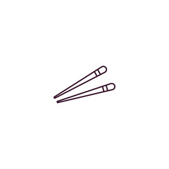 chopsticks outline icon. Linear vector from restaurant concept. Thin line chopsticks icon isolated on white background
