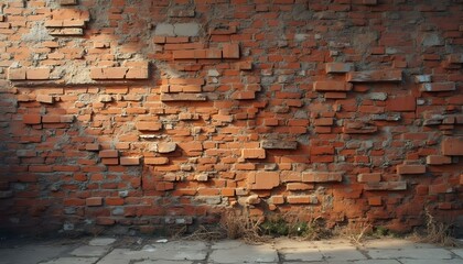 Old, weathered brick texture with visible cracks and chips, adding a historical and industrial feel, perfect for projects seeking a rustic and vintage atmosphere.