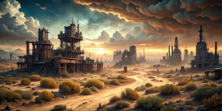 haunting desolate post-apocalyptic psf fiber wasteland