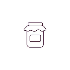 jar full of food outline icon. Linear vector from restaurant concept. Thin line jar full of food icon isolated on white background