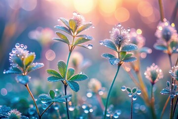 Fototapeta premium soft pastel morning dew botanical close