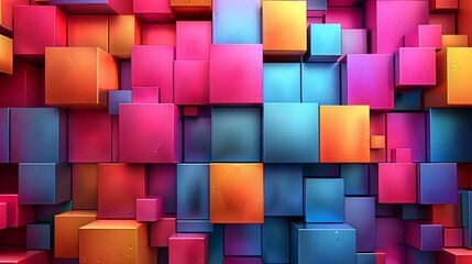 Rainbow Shape Square Shaped Art Tile Wall Background With Vintage Lgbt Color Design In 3d Rendering