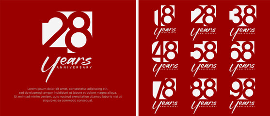 anniversary logo set. vector design white color can be use for celebration moment