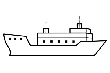Obraz premium Cargo and passenger vessels icon set. Cargo and passenger ships silhouette on white. Vector illustration