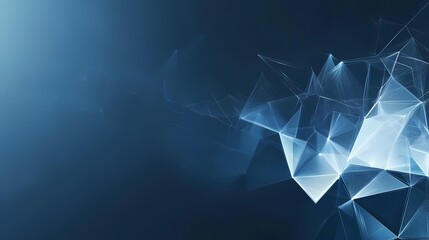 Abstract Blue Background with Glowing Geometric Shapes