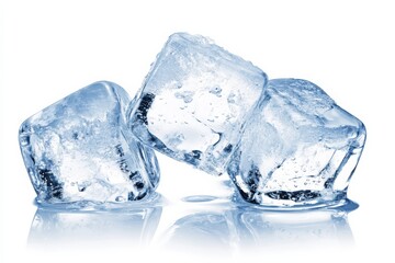 Fototapeta premium Ice cubes on white surface