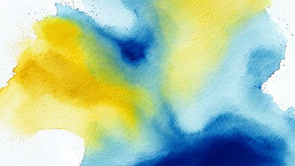 Abstract watercolor background in shades of yellow and blue.