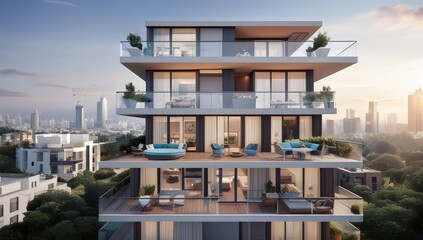 Obraz premium Default_View_apartment_luxury_balcony_modern_terrace_3D_house