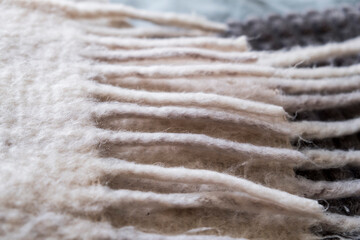 Wool scarf. Wool. Light scarf. Plaid. Handmade. Cold. Winter. Autumn. Winter atmosphere. illness.