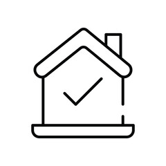 House with a Checkmark vector icon