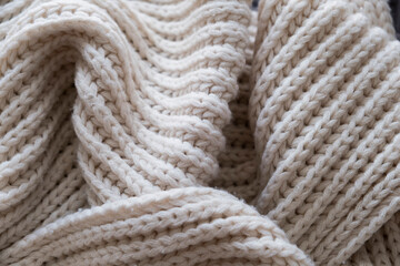 Sweater. White sweater. Knitting. Knitted blanket. Knitted scarf. Scarf. Knitted print. Autumn....