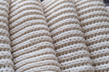 Sweater. White sweater. Knitting. Knitted blanket. Knitted scarf. Scarf. Knitted print. Autumn. Winter. Print. Pater. Autumn atmosphere. Winter cold. Symmetrical pattern. Loops