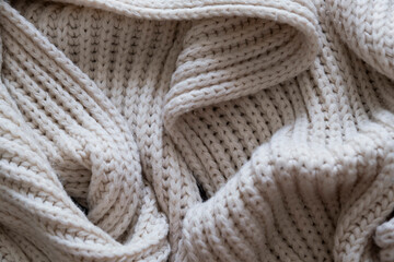 Sweater. White sweater. Knitting. Knitted blanket. Knitted scarf. Scarf. Knitted print. Autumn. Winter. Print. Pater. Autumn atmosphere. Winter cold. Symmetrical pattern. Loops