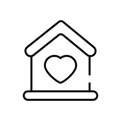 House with a Heart Symbol vector icon