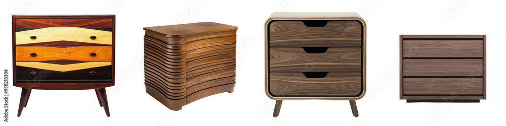 Poster chest of drawers full length isolate on transparency