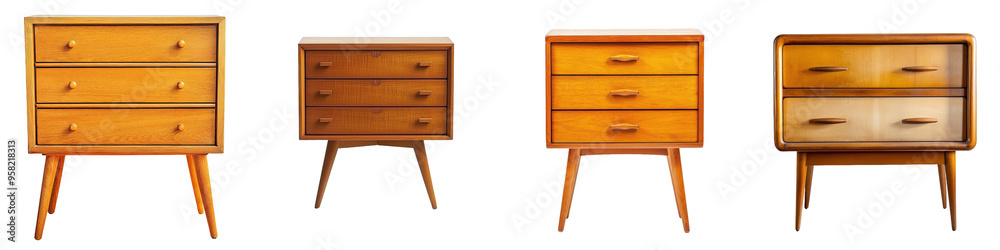 Poster isolated full length dresser front view on transparency