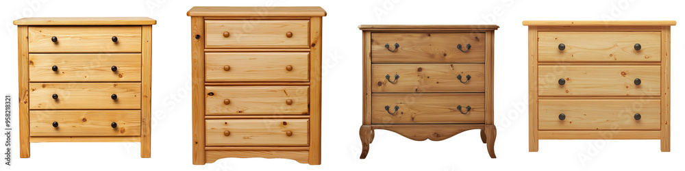 Poster isolated chest of drawers on transparency
