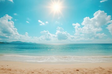 Fototapeta premium Summer Beach Sea Tourism Vacation Sun Sky Water Photo Design , ai