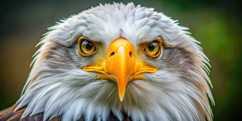 Obraz premium intimate close-up of regal bald eagle's weathered face, expressive eyes revealing ancient wisdom