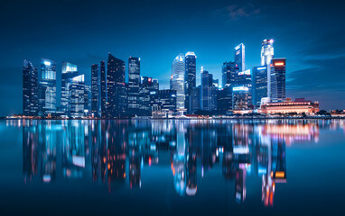 Obraz premium City architecture and water reflections
